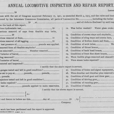 Annual Locomotive Inspection and Repair Report
