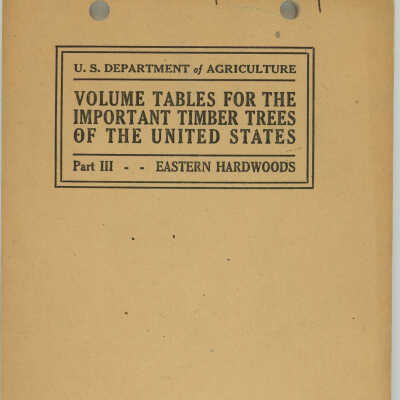 Volume Tables for the Important Timber Trees of the United States