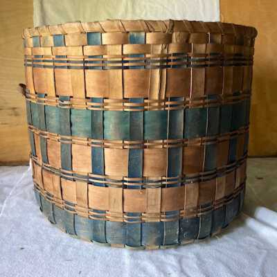 Large Round Native American Splint Basket