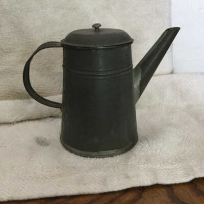 Tin Coffee Pot and Lid