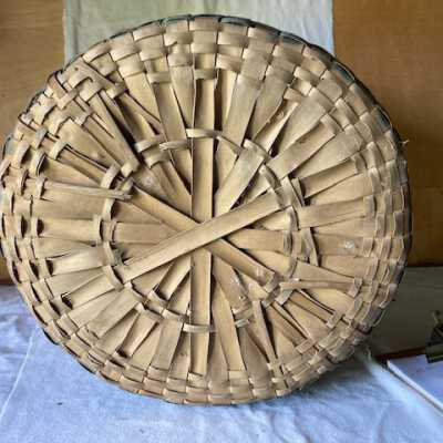 Native American Covered Splint Feather Basket