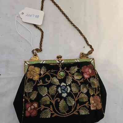 Black Floral Purse