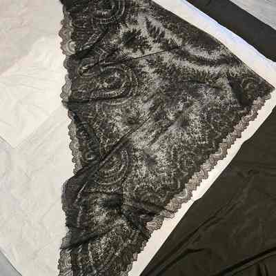 Black Lace Triangular Shawl