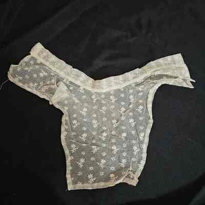 Net Collar with Small Embroidered Flowers