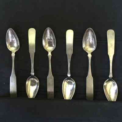 Set of Six Silver Teaspoons