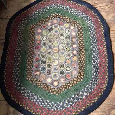 Braided Rug with Penny Rug Center