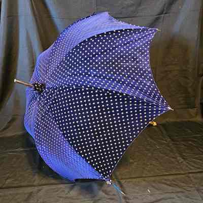 Blue Velvet Polka-Dotted Parasol