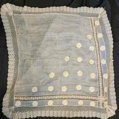 Women's White Chiffon Shawl