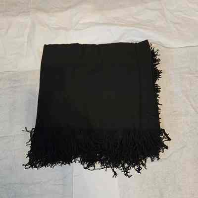 Plain Black Wool Shawl