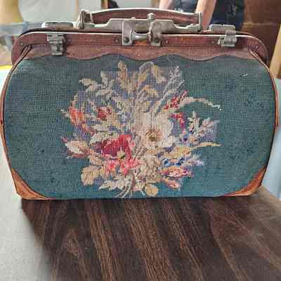 Leather Needlework Satchel