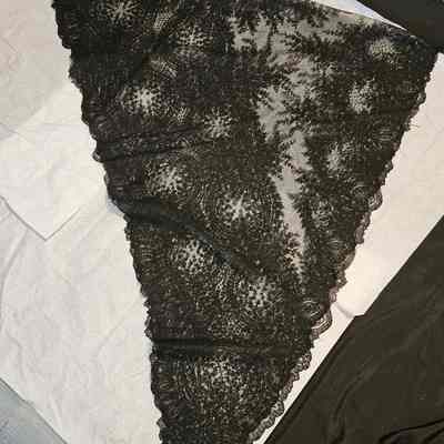 Black Lace Triangular Shawl