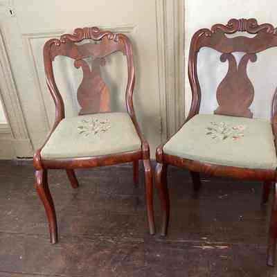 Pair of Side Chairs with upholstered slip seats
