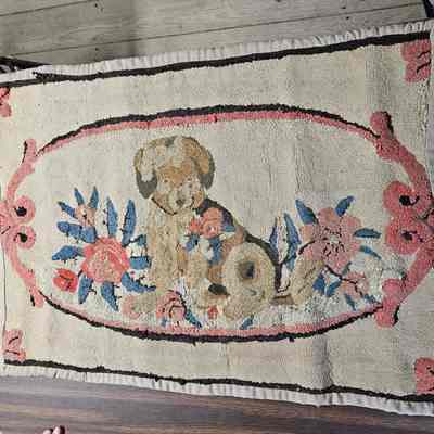 Dog Hooked Rug