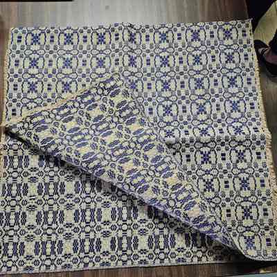 Overshot Linsey-Woolsey Tablecloth