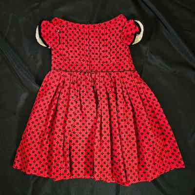 Red and Black Floral Pattern Child's Dress