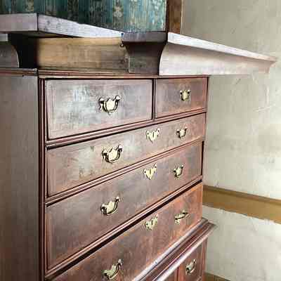 View of sliding drawer built into the cornice