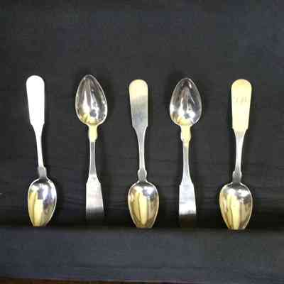 Set of 5 Silver Teaspoons
