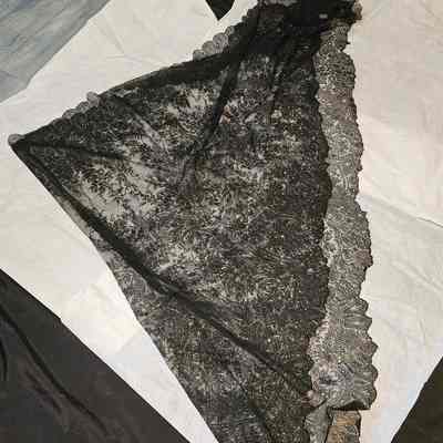Black Lace Triangular Shawl