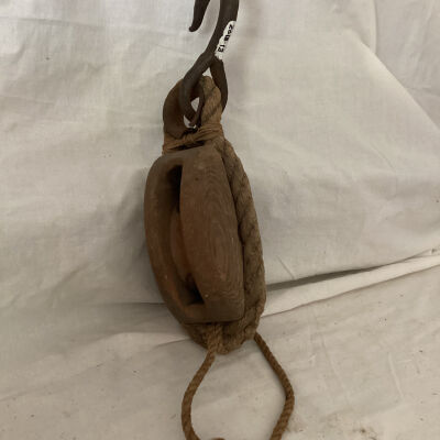 Wooden Block with Wooden Sheave and Iron Hook