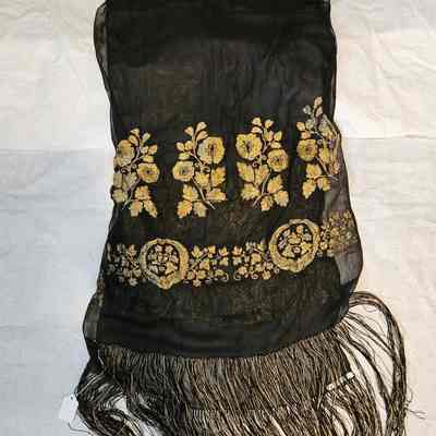Sheer Black and Gold Shawl