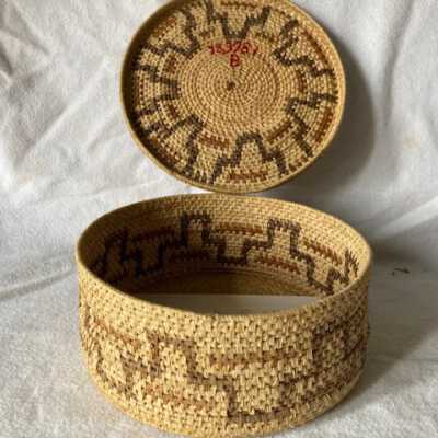 Cylindrical Rush Basket