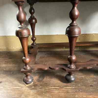 View of legs and stretchers of lower case