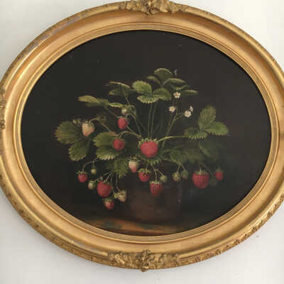 Still-life with Strawberries and Flowers in a Vase