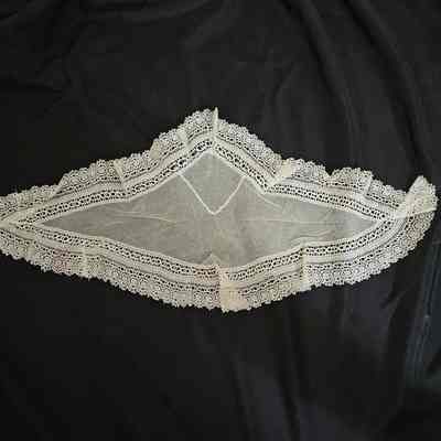 White Net and Lace Head Covering