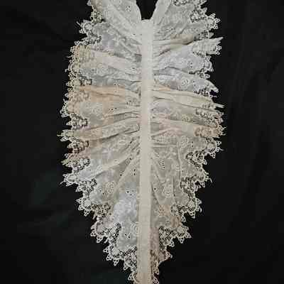 White Gathered Neck Piece