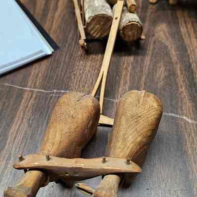 Oxen Pulling Wood Logs Carving