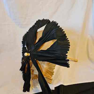 Black Parasol with Ivory Handle