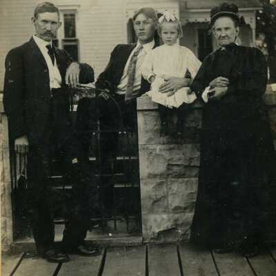 Photo of four generations of the Groom family (Charles, Manfred, Maxine and Tremandia Groom)