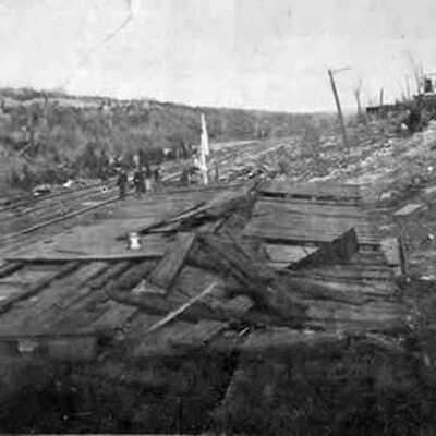 Photo of destruction from Melva, MO tornado in 1920