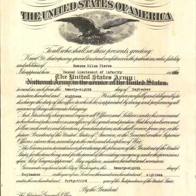 Roscoe Pierce military promotion certificate