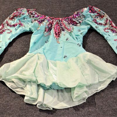 Tea Leotard with Flowery Pattern