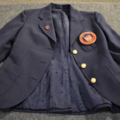 Navy Blue Jacket with Circular USA Patch