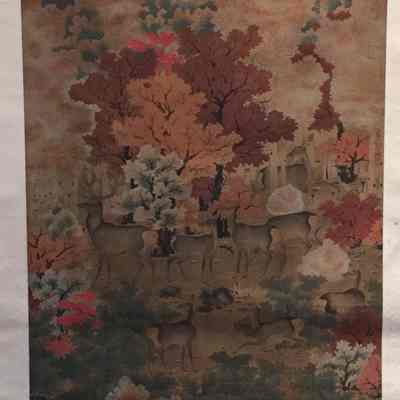 Deers Amid Autumn Forest