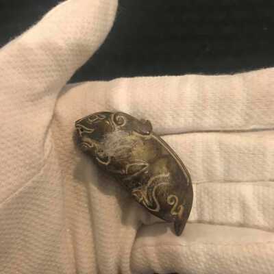 Nephrite Carving of Reclining Rodent