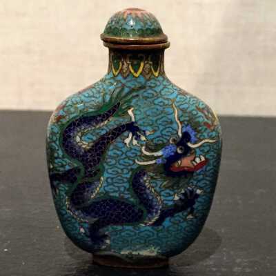 Cloisonne Dragon Snuff Bottle