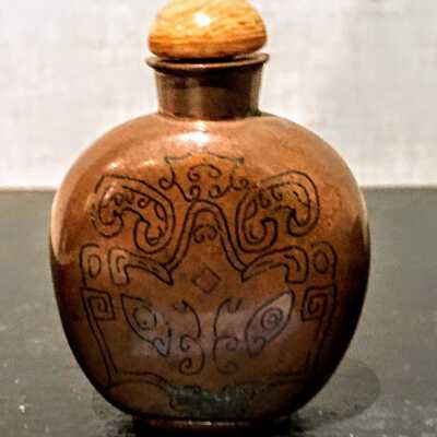 Enamel Painted Copper Snuff Bottle