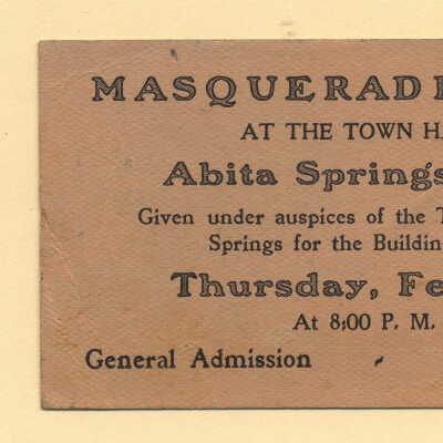 Ticket for a Town Masquerade Ball