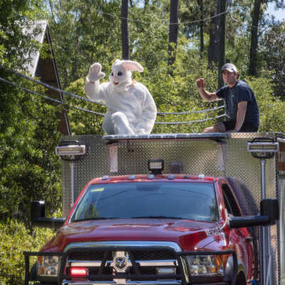 Easter Bunny on Firetruck 3