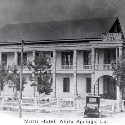 n.d. Digital image of postcard depicting the Mutti Hotel in Abita Springs, Louisiana