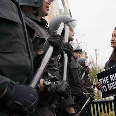 Pleading With Police Officers In Mandan To Consider Water For The Health Of Their Children, Grandchildren And All Future Generations