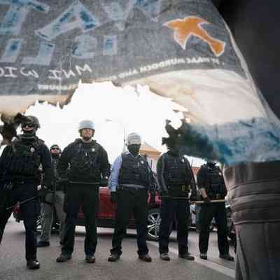 Stand Off Outside The U.S. Courthouse. Bismarck, ND