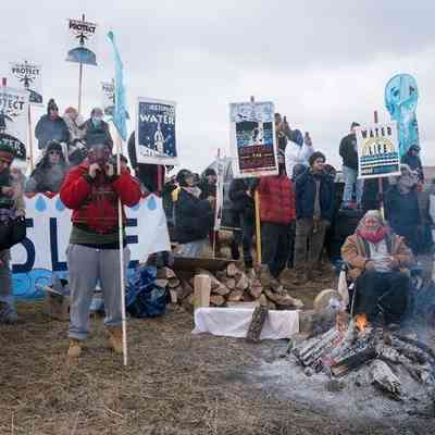 Thanksgiving Day, Watching the Stand Off on Turtle Island, The Site Of The Drill Pad To Place The DAPL Underneath The Missouri River, ND