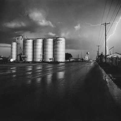 Grain Elevator and Lightning Flash-Lamesa Texas 1975