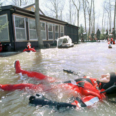 Soldier in Wetsuit Floating, May 5, 1997