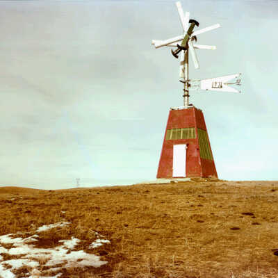 Red Wood Windmill of Adam Boehm's, Mandan, ND