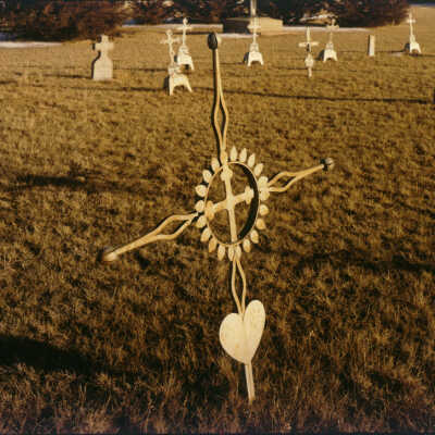 Graveyard Cross with Heart at Hague, ND